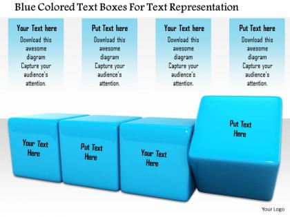 1114 blue colored text boxes for text representation image graphics for powerpoint