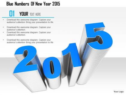 1114 blue numbers of new year 2015 image graphics for powerpoint