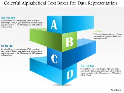 1114 colorful alphabetical text boxes for data representation presentation template