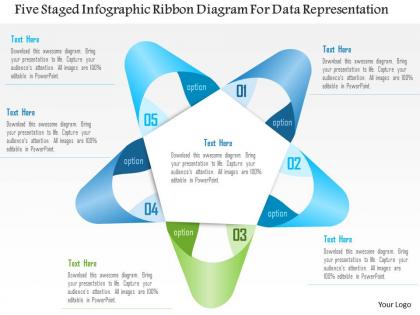 1114 five staged infographic ribbon diagram for data representation powerpoint template