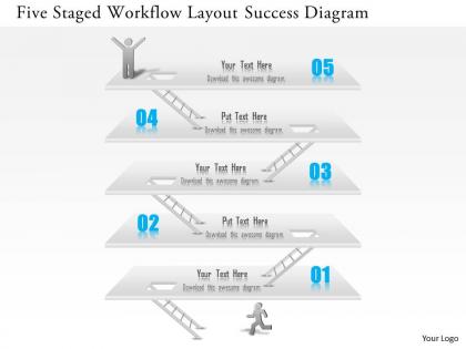 1114 five staged workflow layout success diagram powerpoint template