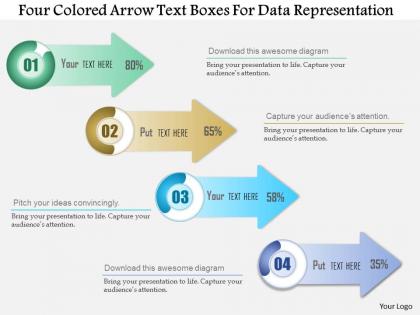 1114 four colored arrow text boxes for data representation presentation template