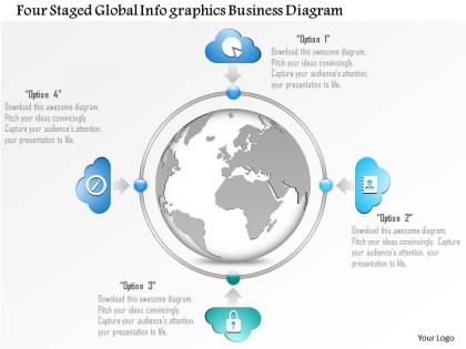 1114 four staged global infographics business diagram powerpoint template