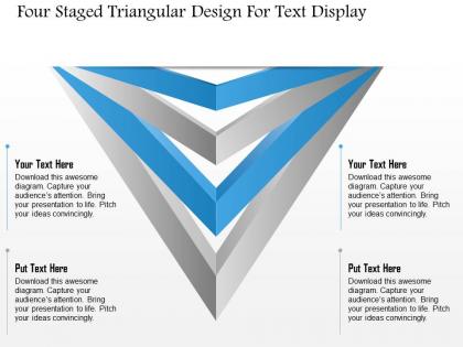 1114 four staged triangular design for text display powerpoint template