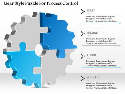 1114 gear style puzzle for process control powerpoint template
