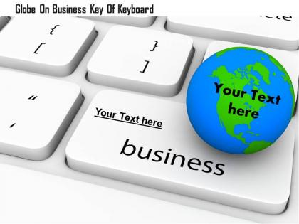 1114 globe on business key of keyboard image graphics for powerpoint