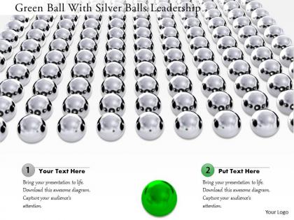 1114 green ball with silver balls leadership image graphics for powerpoint