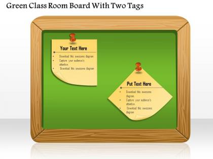 1114 green class room board with two tags powerpoint template