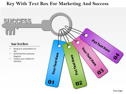 1114 key with text box for marketing and success powerpoint template