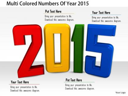 1114 multi colored numbers of year 2015 image graphics for powerpoint
