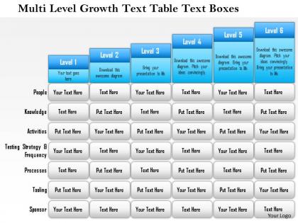 1114 multi level growth text table text boxes 3 powerpoint presentation