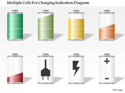 1114 multiple cells for charging indication diagram powerpoint template