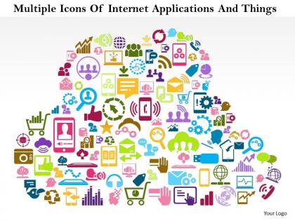 1114 multiple icons of internet applications and things powerpoint template