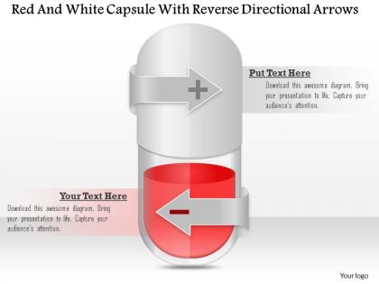 1114 red and white capsule with reverse directional arrows powerpoint template