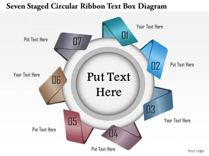 1114 seven staged circular ribbon text box diagram powerpoint template