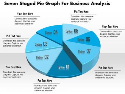 1114 seven staged pie graph for business analysis powerpoint template