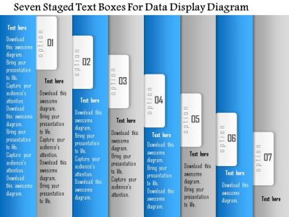 1114 seven staged text voxes for data display diagram powerpoint template