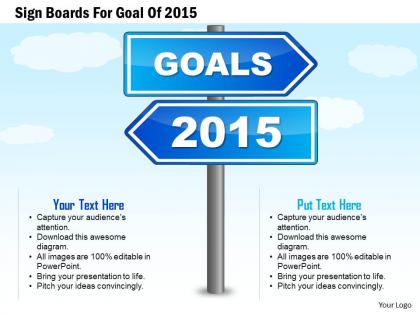 1114 sign boards for goal of 2015 presentation template