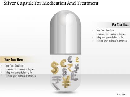 1114 silver capsule for medication and treatment powerpoint template