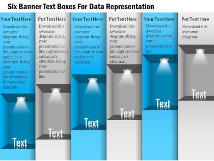 1114 six banner text boxes for data representation powerpoint template