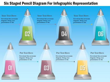 1114 six staged pencil diagram for infographic representation powerpoint template