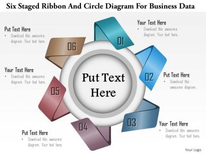 1114 six staged ribbon and circle diagram for busines data powerpoint template