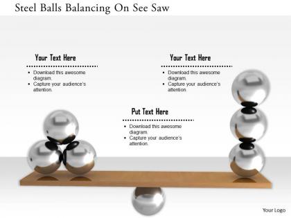 1114 steel balls balancing on see saw image graphic for powerpoint