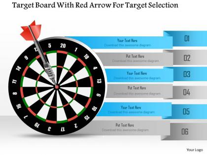 1114 target board with red arrow for target selection powerpoint template