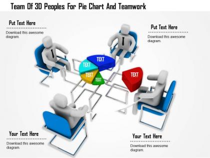 1114 team of 3d peoples for pie chart and teamwork ppt graphics icons