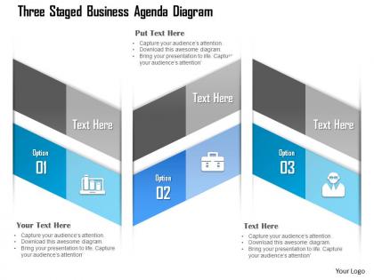 1114 three staged business agenda diagram powerpoint template