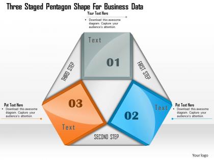1114 three staged pentagon shape for business data powerpoint template