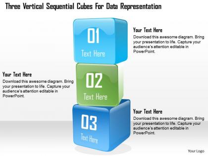 1114 three vertical sequential cubes for data representation presentation template