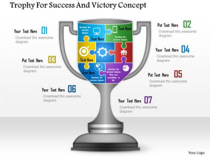 1114 trophy for success and victory concept powerpoint template