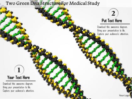 1114 two green dna structure for medical study image graphic for powerpoint