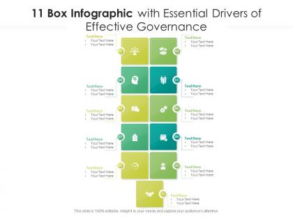 11 box infographic with essential drivers of effective governance