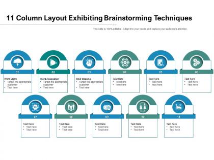 11 column layout exhibiting brainstorming techniques