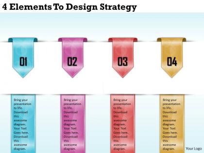 1213 business ppt diagram 4 elements to design startegy powerpoint template