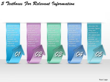 1213 business ppt diagram 5 textboxes for relevant information powerpoint template