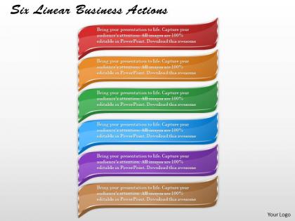 1213 business ppt diagram six linear business actions powerpoint template