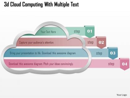 1214 3d cloud computing with multiple text powerpoint template