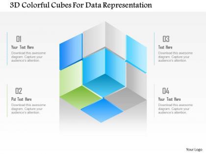 1214 3d colorful cubes for data representation powerpoint template