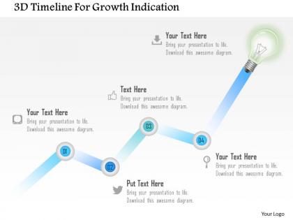 1214 3d timeline for growth indication powerpoint template