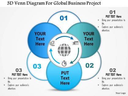 1214 3d venn diagram for global business project powerpoint template