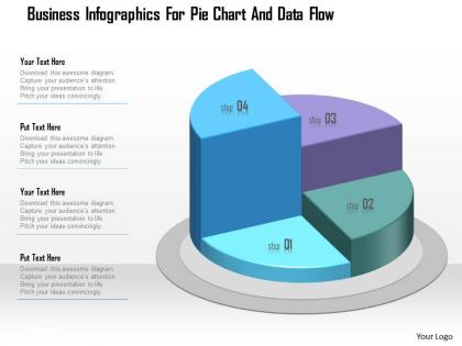 1214 business infographics for pie chart and data flow powerpoint template