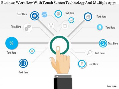1214 business workflow with touch screen technology and multiple apps powerpoint template