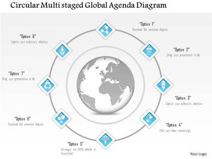 1214 circular multistaged global agenda diagram powerpoint template