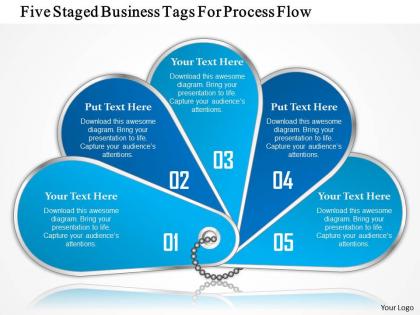 1214 five staged business tags for process flow powerpoint presentation
