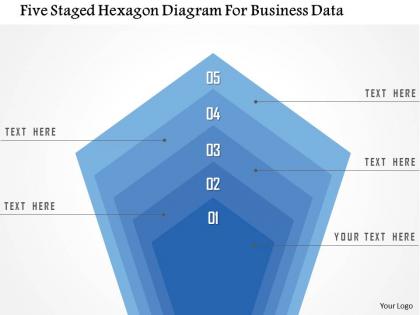 1214 five staged hexagon diagram for business data powerpoint template