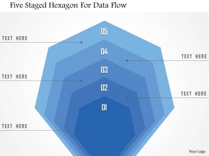 1214 five staged hexagon for data flow powerpoint template