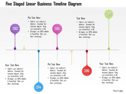 1214 five staged linear business timeline diagram powerpoint template